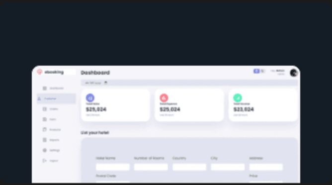 Mezbaan dashboard with booking, income and review summary cards